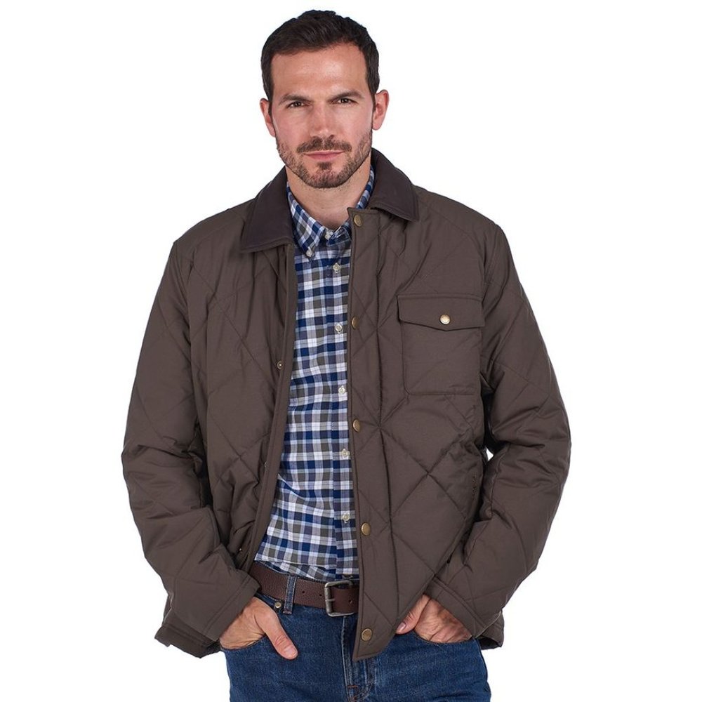 NWT! Barbour Men's Evenwood Quilted Jacket Dark Olive - Small - Picture 2 of 8